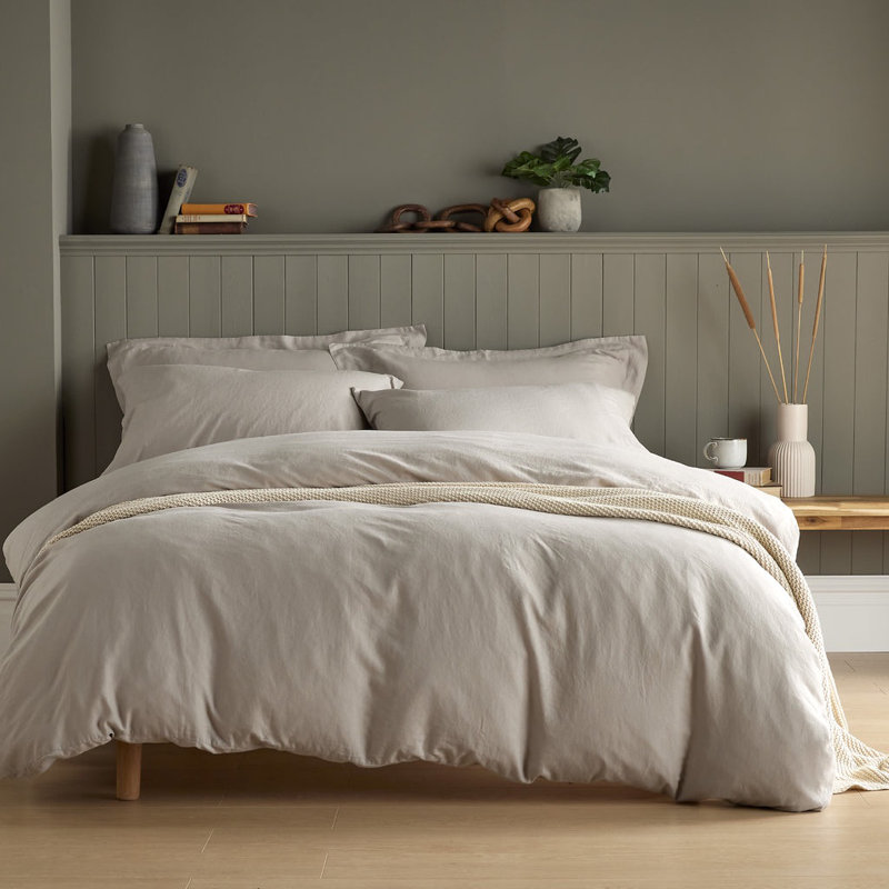 Syvester Linen Blend Solid Colour Duvet Cover, Kingsize