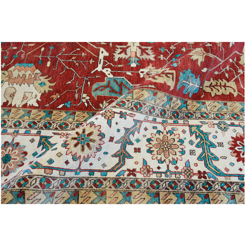 Elegant Wool Oriental Indoor Rug, Rectangle 9' x 12'