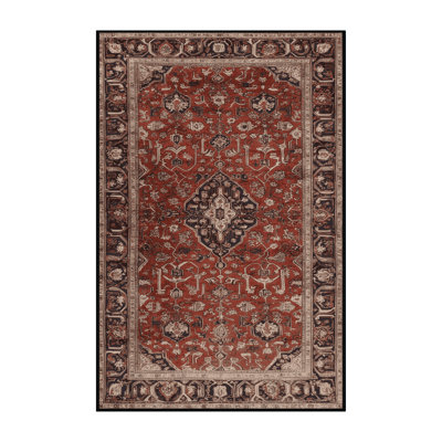 Machine Washable Persian Brown Area Rug