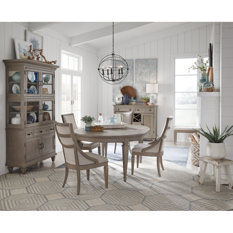 Dione 52 " Extendable Round with Solid Wood Base Dining Table