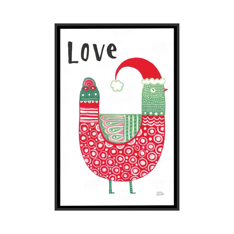 « christmas tweets i » par melissa averinos, impression sur toile, H 26 po x l 18 po x P 1,5 po, Toile avec cadre noir