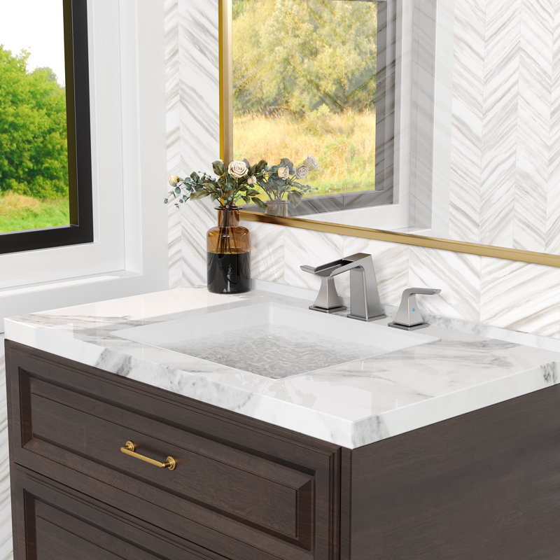 Widespread 2-handle Bathroom Faucet with Drain Assembly, Brushed Nickel