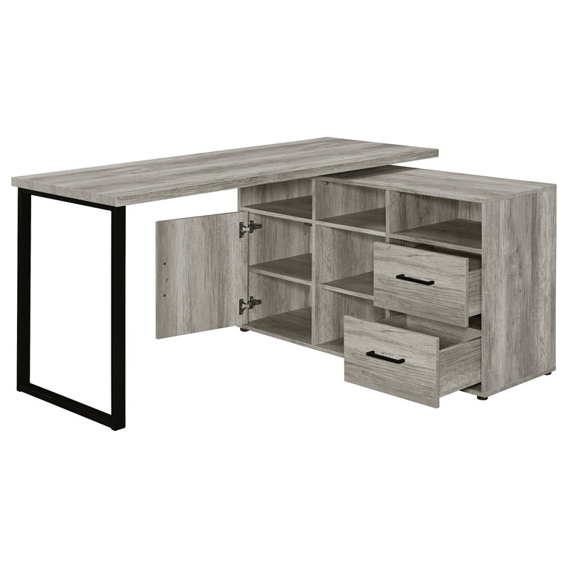 Bureau en L avec rangement Corrado Driftwood