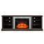 Meuble télé avec grand espace de rangement et entourage en imitation pierre, console multimédia avec grand placard de rangement, meuble télé moderne avec insert foyer de 58 cm (23 po), 178 cm (70,12 po) L x 39 cm (15,35 po) P x 66,5 cm (25,83 po) H