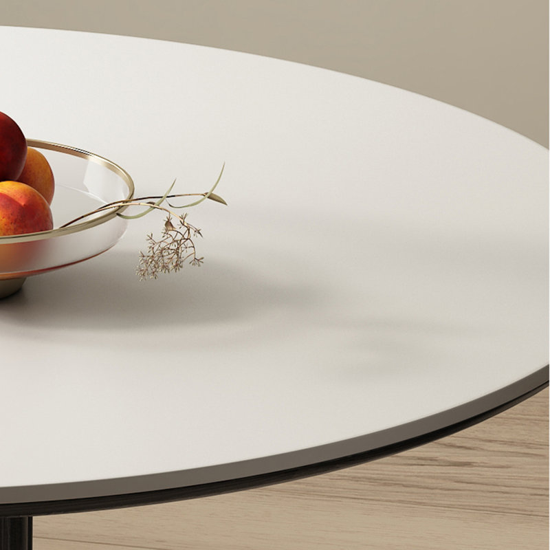 Table de salle à manger blanche, H 29,53 po x L 31,5 po x l 31,5 po, Noir / blanc