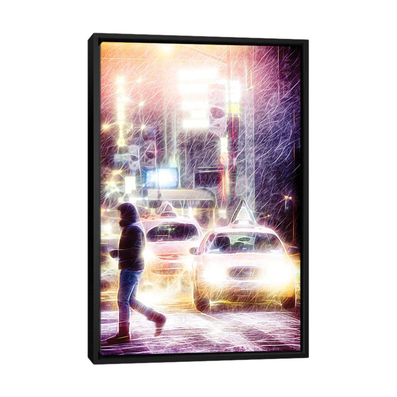 «Snow Storm», impression sur toile, H 26 po x l 18 po x P 1,5 po, Toile avec cadre noir, Pas de tapis