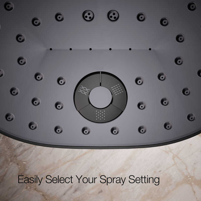 Statement™ 2.5 GPM Oval Multifunction Showerhead with Katalyst Air-Induction Technology, Matte Black