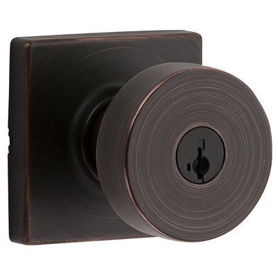 Pismo Keyed Door Knob with Square Rosette and Smartkey