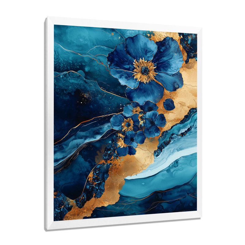 Haringe - reproduction d'art sur toile florale, H 44 po x l 34 po, Reproduction encadrée sans passe-partout, Blanc