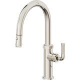 Descanso Kitchen Pull-Down Kitchen Faucet with Button Sprayer - Low Arc Spout