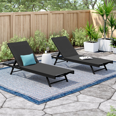 Ensemble de chaises longues inclinables 77,5 po de longueur