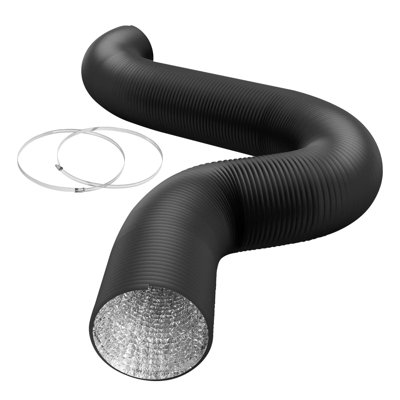iPower Flexible Ducting with 2 Clamps Included 4 Layer Protection Dryer Vent Hose for HVAC Heating Cooling Ventilation and Exhaust