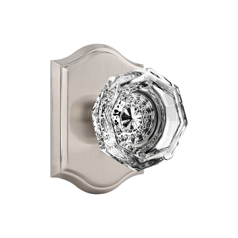 Crystal Single Dummy Door Knob, Satin Nickel, Single Dummy