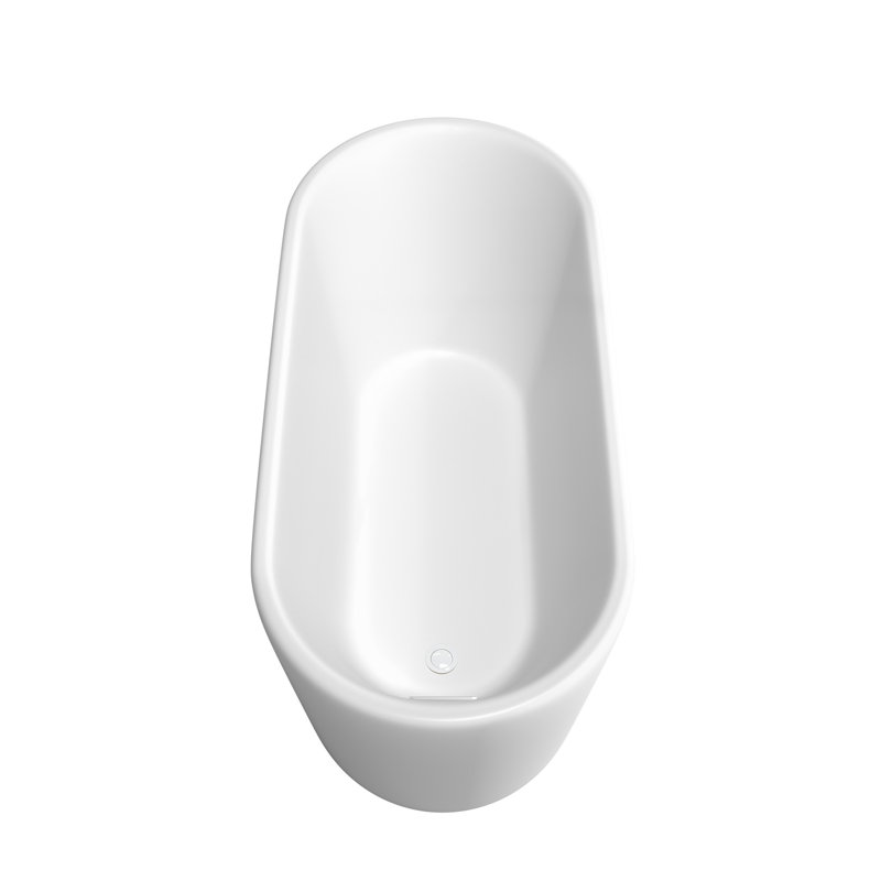 Ursula 59'' x 28'' Soaking Acrylic Bathtub with Faucet, Matte White/Shiny White/Matte Black