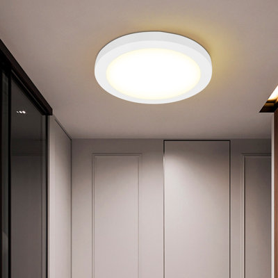 7.5 Inch LED Flush Mount Ceiling Light, 3000K/4000K/5000K Adjustable, Dimmable, 15W 1000LM, Super Slim LED Ceiling Light Fixture, for Closet, Basement, Hallway, ETL Listed