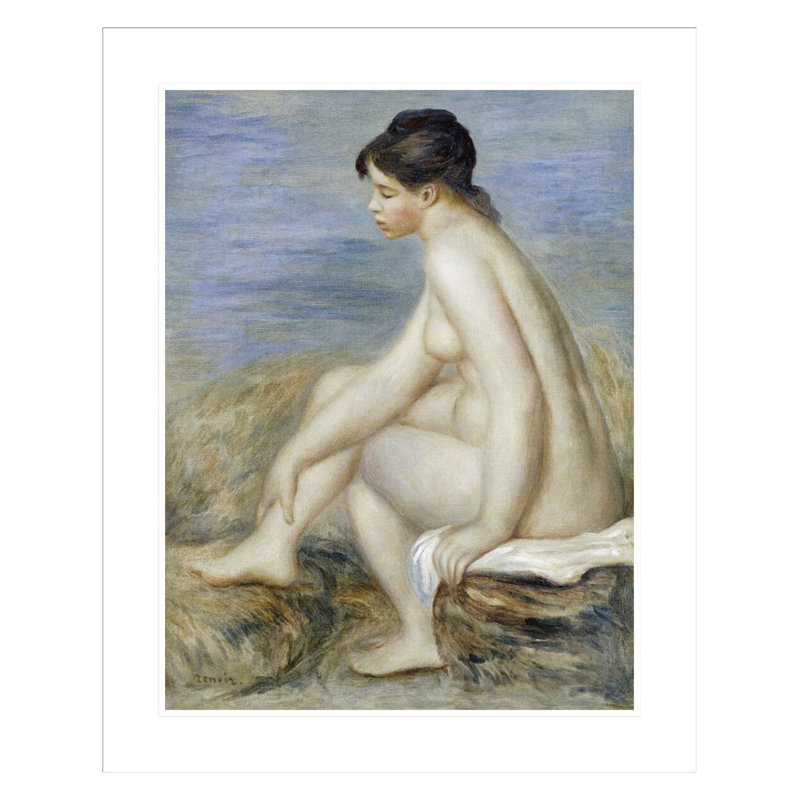 A A Baigneuse assise par Pierre-Auguste Renoir, impression giclée encadrée, H 28,98 po x l 23,5 po