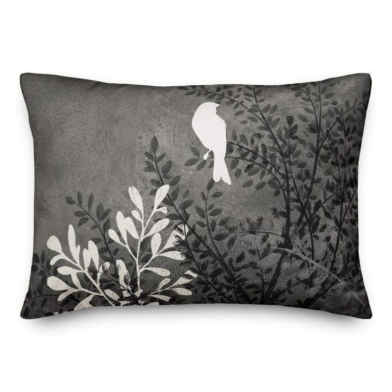 Timyah Floral Indoor/Outdoor Throw Pillow, Black