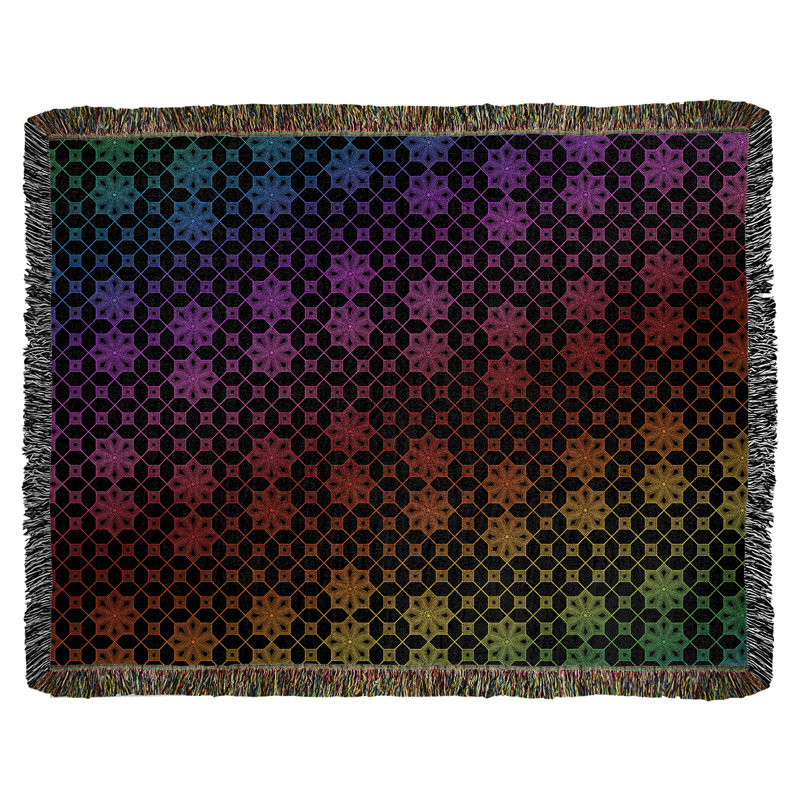 Couverture tissée Katelyn Elizabeth, L 37 po x L 52 po, Rose / rouge / vert