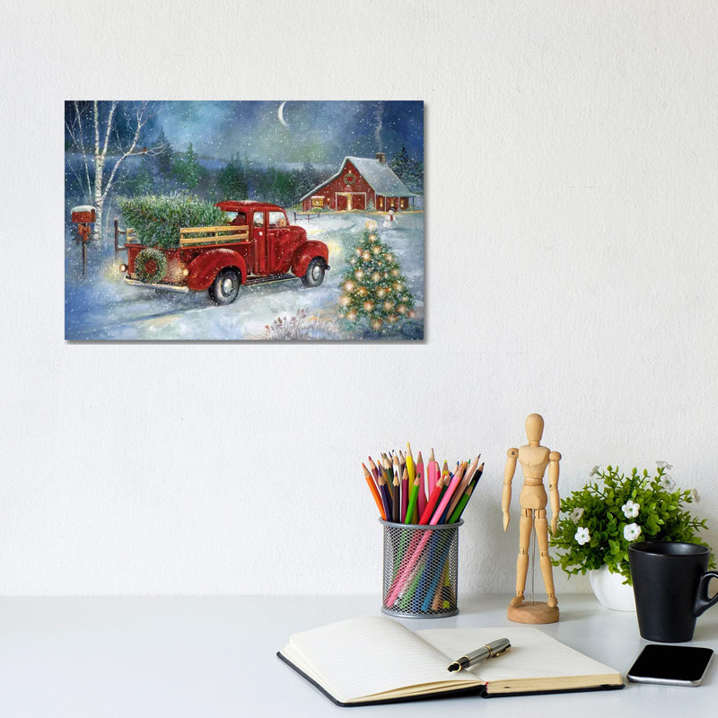 Christmas Delivery 1 Piece Wall Art on Canvas, 20.32 cm H x 30.48 cm W, No Framed
