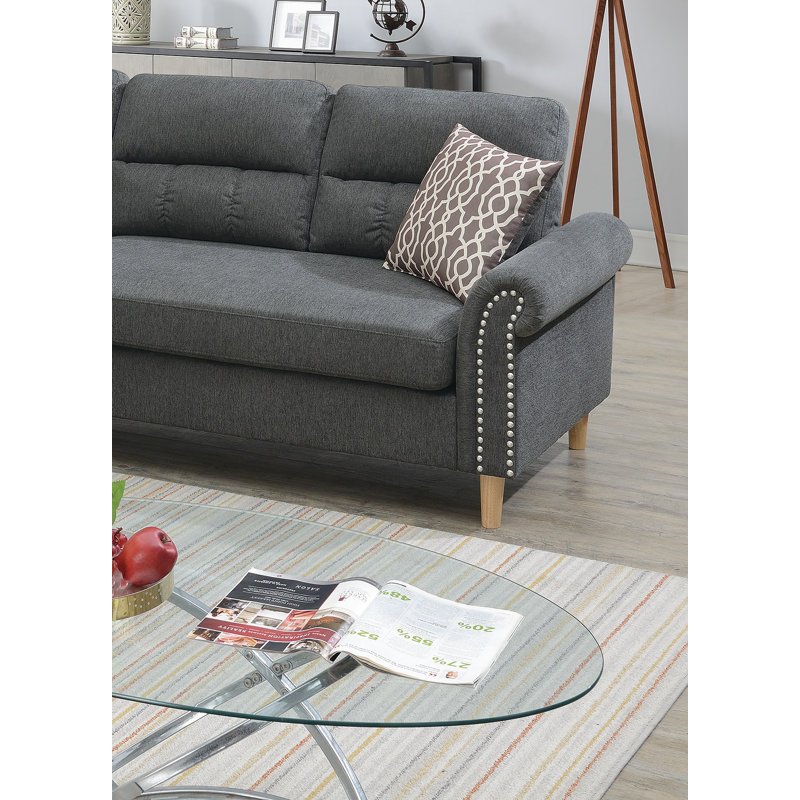 Ensemble de canapé modulaire réversible Polyfiber, Tissu mélange de gris