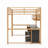 Full Size Metal Loft Bed with Desk, Cabinets, Drawers and Bedside Tray, Charging Station, USB and socket-864745254