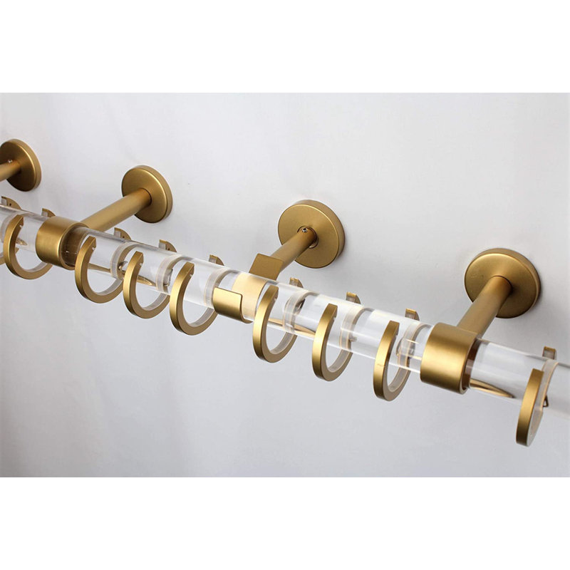 Tringle à rideaux simple dorée 1,13 po, H 4 po x l 144 po x P 4 po