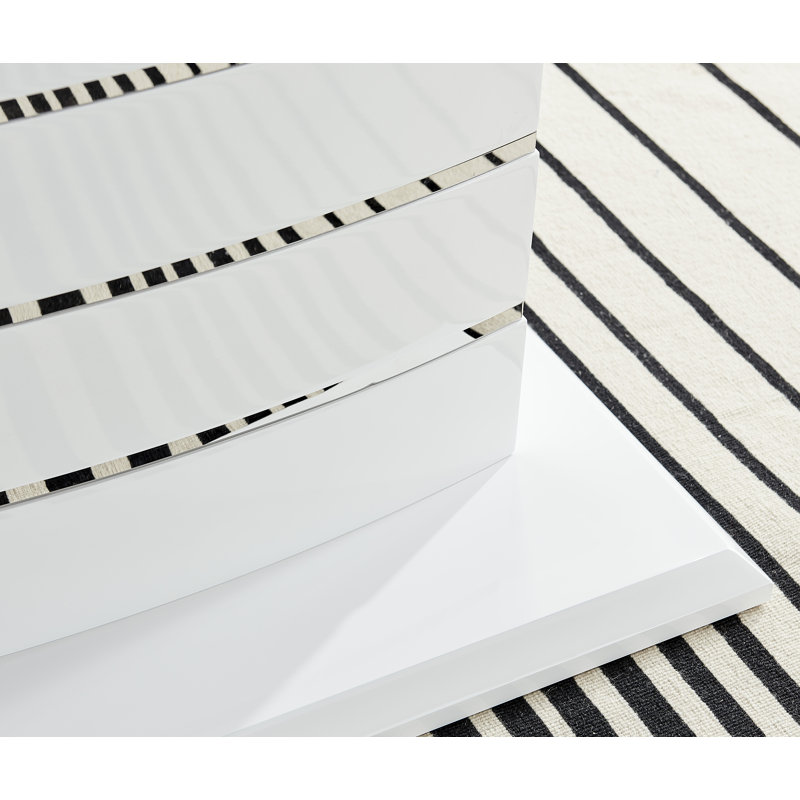 Grand ensemble de salle à manger extensible Everson avec 8 chaises rembourrées en similicuir, gris
