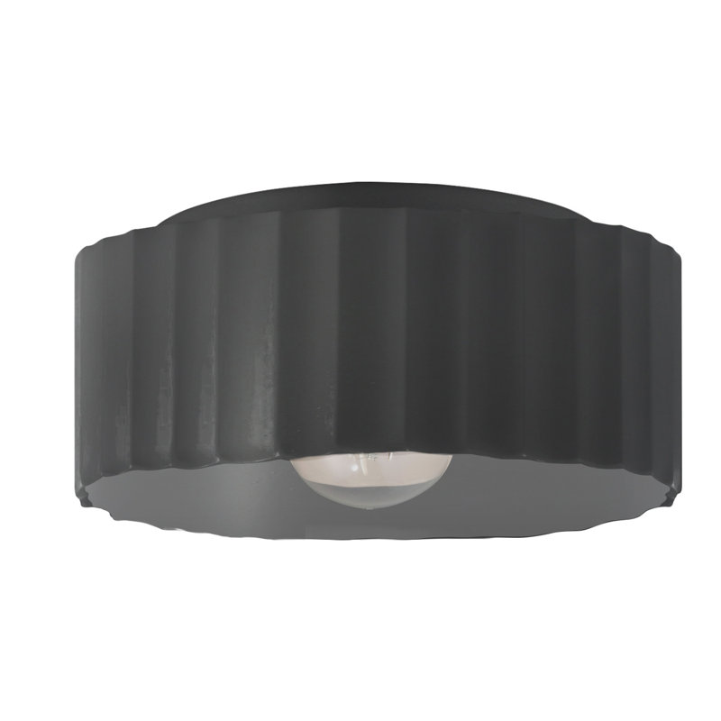 Plafonnier encastré d'extérieur à 1 ampoule Colgate, Noir mat carbone, H 6,5 po x l 13 po x P 13 po