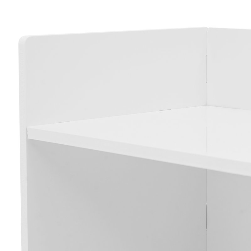 Huche de rangement en PVC avec 6 tablettes pour bureau d'ordinateur, Blanc / Blanc