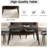 55.12" Modern Artificial Stone Straight Edge Black Metal Leg Dining Table-Can Accommodate 6 People(Dining Table Only)-191701227