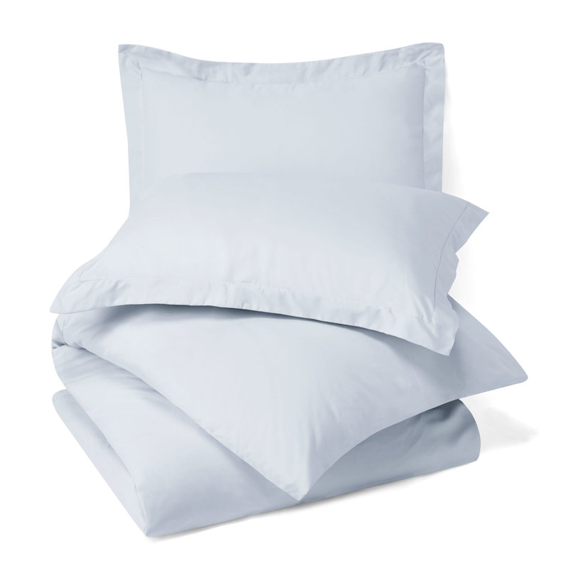  Ensemble de housse de couette ultra-doux, Bleu givré, Housse de couette double + 2 taies décoratives