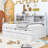 Sharney 3 Drawers Wood Bed with Trundle and Built-in Bookcase
