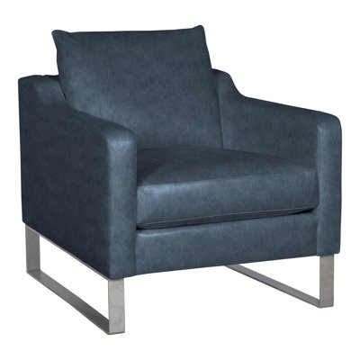 Fauteuil en cuir fleur de l 31,5 po Thea