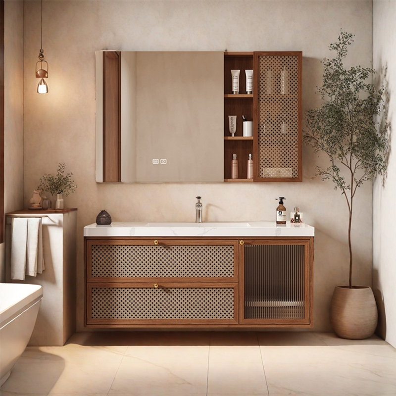 Armoire de salle de bain haut de gamme rétro et luxueuse
