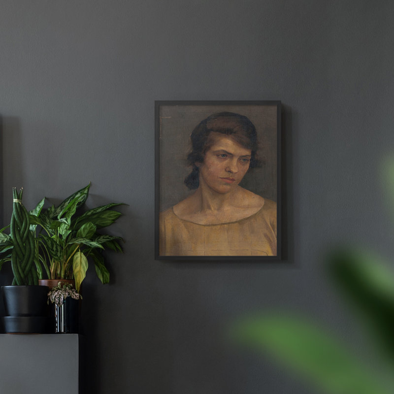 «Vintage Portrait Print CX», impression encadrée, Noir