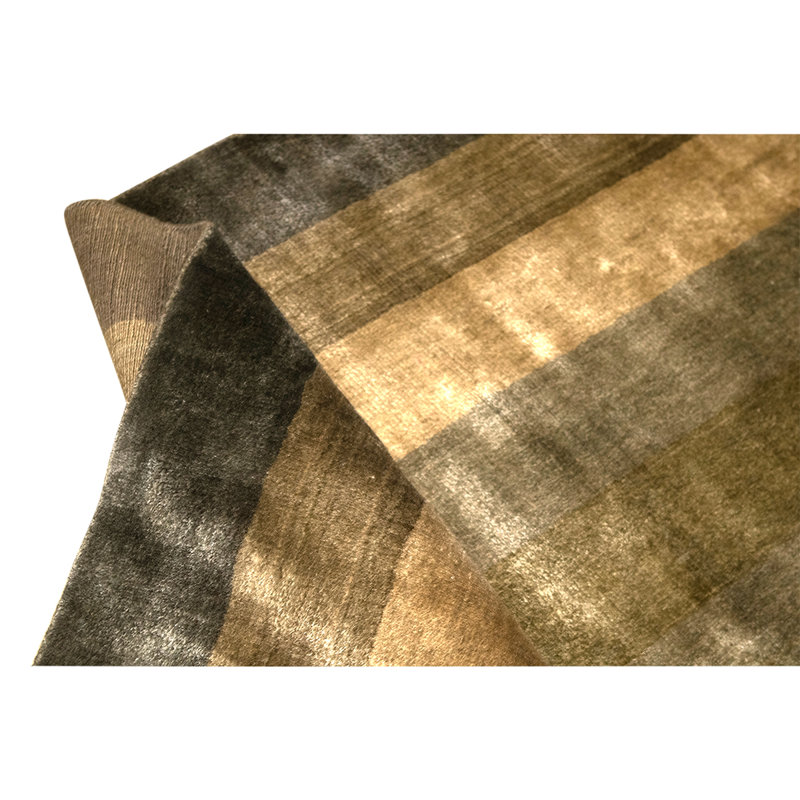 Hand Knotted Wool Striped Area Rug