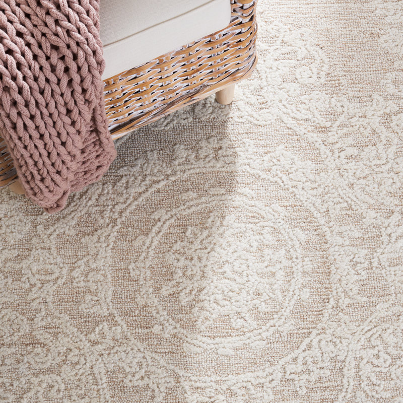 Tapis oriental abstrait en laine touffeté à la main, Rond 6 pi