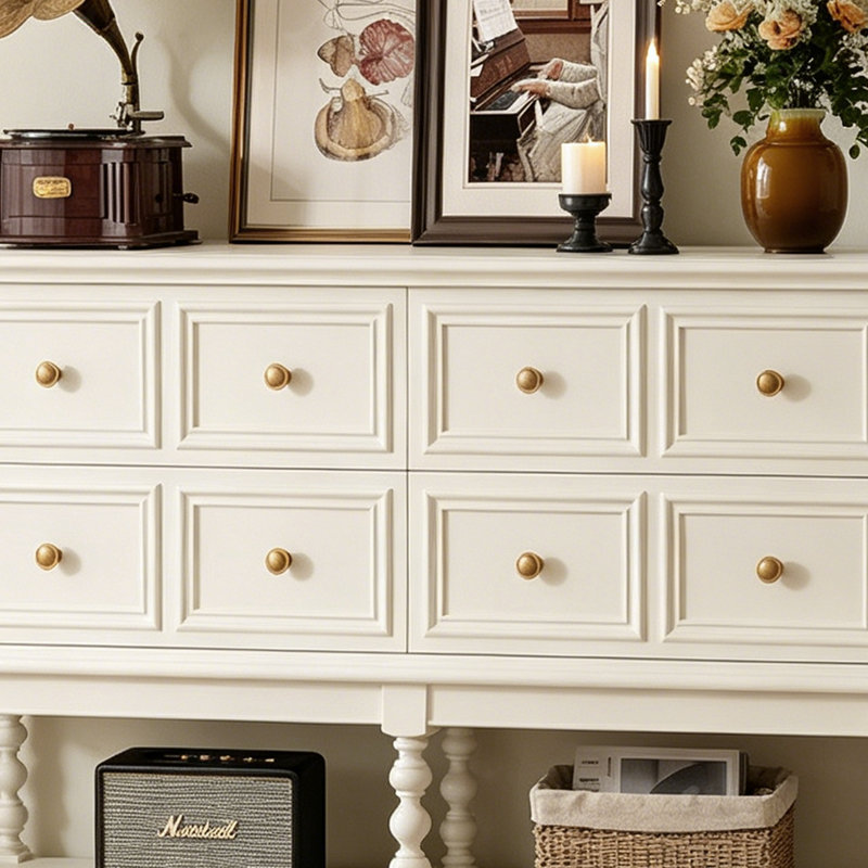 Console américaine de style américain, Blanc, H 39,4 po x l 63 po x P 15,7 po