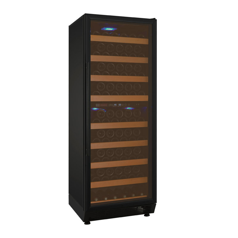 Allavino 24" Wide Vite II Tru-Vino 99 Bottle Dual Zone Black Right Hinge Wine Refrigerator, Black