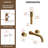 Wall Bathroom Faucet 3 Hole,Bathroom Sink Faucet with Drain Assembly, Brushed Gold-115761270