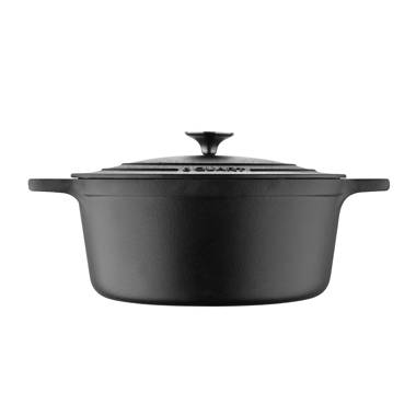 Pre-Seasoned Cast Iron Round Dutch Oven Pot with Lid and Dual Handles, 7- Quart, Black