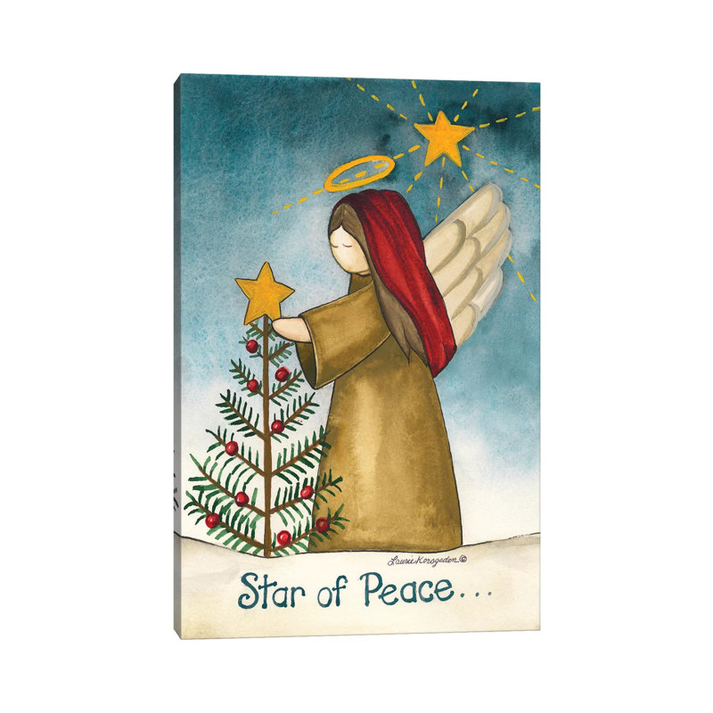 Star Of Peace by Laurie Korsgaden - Wrapped Canvas Painting, 101.6 cm H x 66.04 cm W x 1.91 cm D