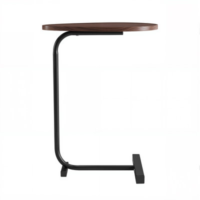 23" Oval C-Shaped Side Table, Modern Sofa End Table with Metal Frame, C table for couch, Slim Accent Table for Living Room, Bedroom & Small Spaces