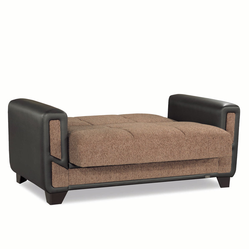 PrimeNest Daceyville Collection Upholstered Convertible Loveseat with Storage