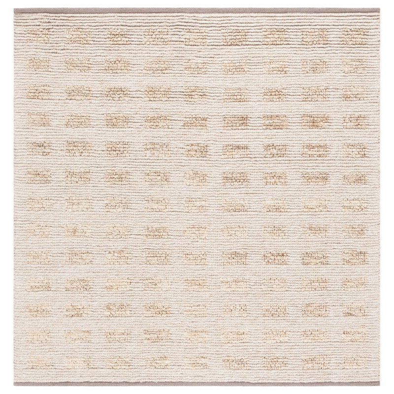 Kanessha Hand Woven Wool/Jute Rug in Beige, Square 6'