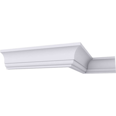 Endurathane Marseille Crown Moulding, 5 5/8"H x 4 5/8"P x 8"F x 94 1/2"L, Factory Primed
