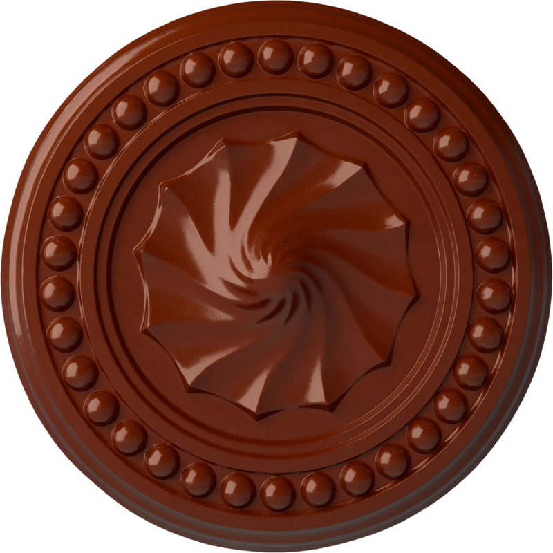 Endurathane Foster Shell Ceiling Medallion, 15 3/4"OD x 2"P (Fits Canopies up to 9 5/8"), Hand-Painted Firebrick Finish