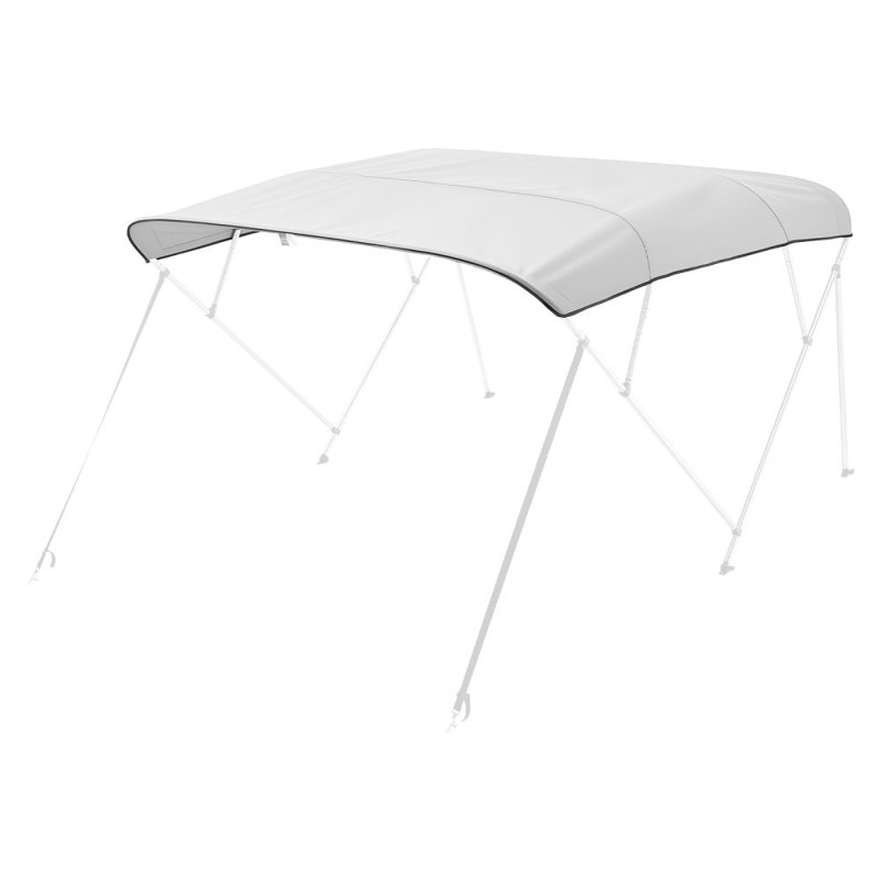 4 Bow Boat Bimini Tops 96"Lx(97"-103")W Awning Top Replacement Light Grey
