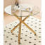 Ensemble de salle à manger 3 pièces, table de salle à manger à pieds en métal pour 4 à 6 personnes avec plateau en verre, table de salle à manger à piédestal, table basse de loisirs