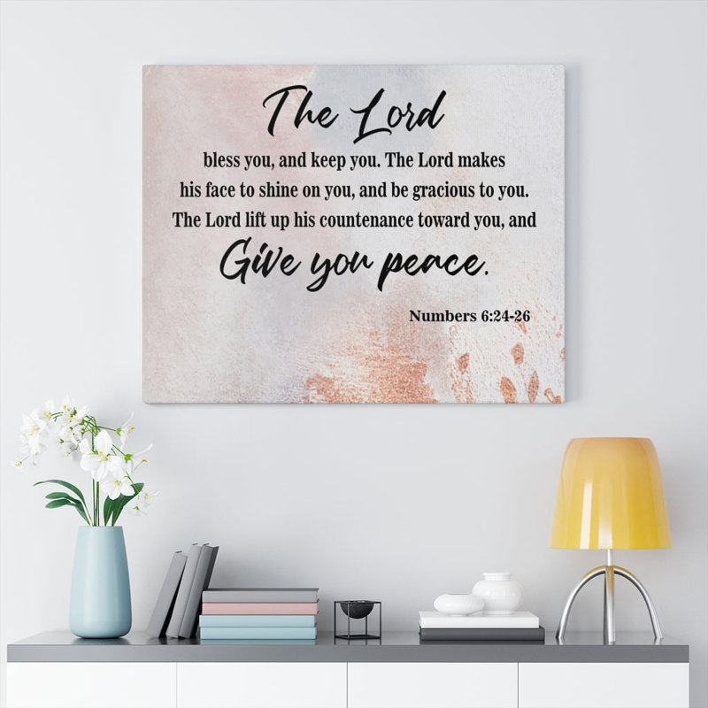 Give Your Peace Numbers 6:24-26 - Wrapped Canvas Print, 46cm H x 61cm W